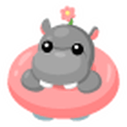 Floating Hippo Sticker