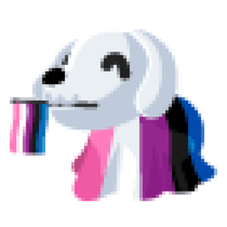 Gender Fluid Ghost Dog Sticker