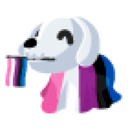 Gender Fluid Ghost Dog Sticker