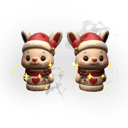 Santa Bunny Plushie Gloves