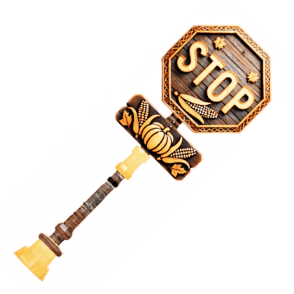 Autumn's Warning Stop Sign