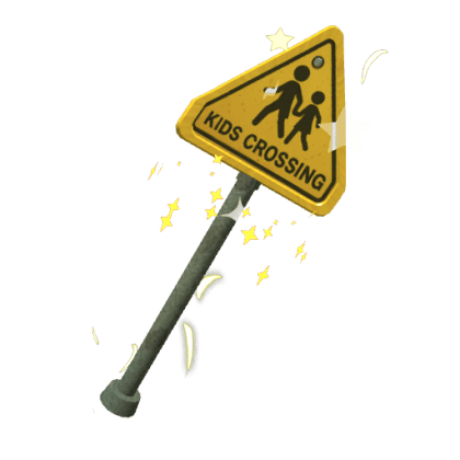 Kids Crossing Road Sign