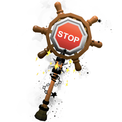 Pirate Wheel Stop Sign