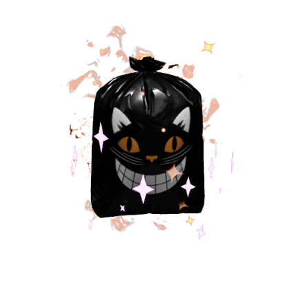 Dark kitty Trash Bag