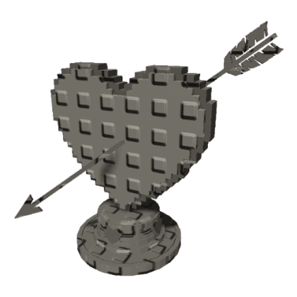 Cross Heart Statue