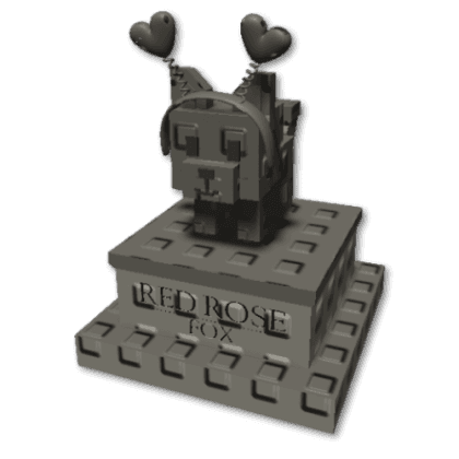 Red Rose Fox Statue