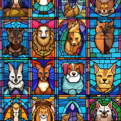 Pets Stained Glass